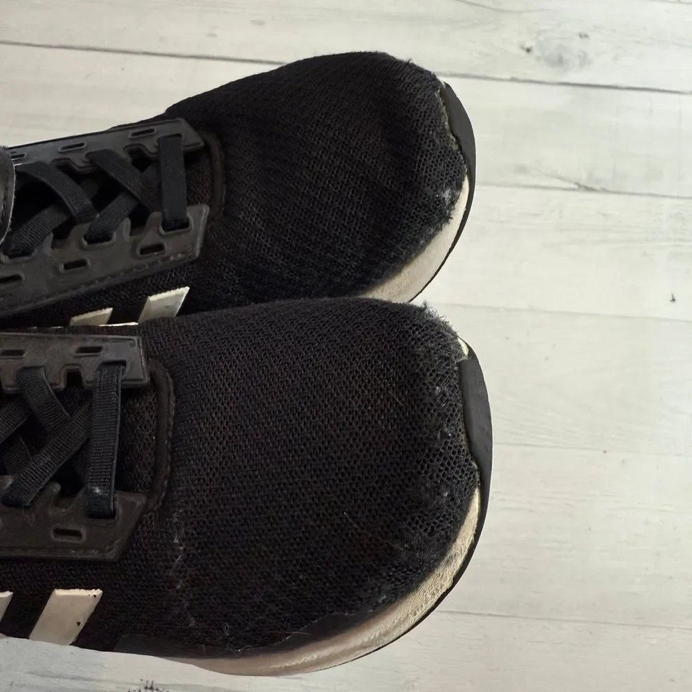 Adidas kids black and white 3 stripe sneaker little kids‎ 13